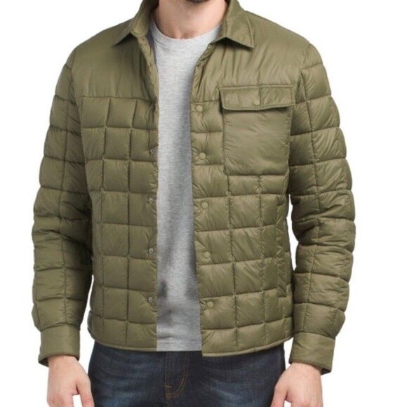 NWT Save The Duck Men's Quilted Titan Dusty Olive Shirt Jacket OEKO-TEX Large - Picture 2 of 16